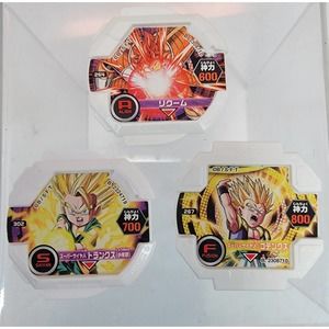 Bandai Dragon Ball Z Discross Plastic Trading Cards Set Lot of 3